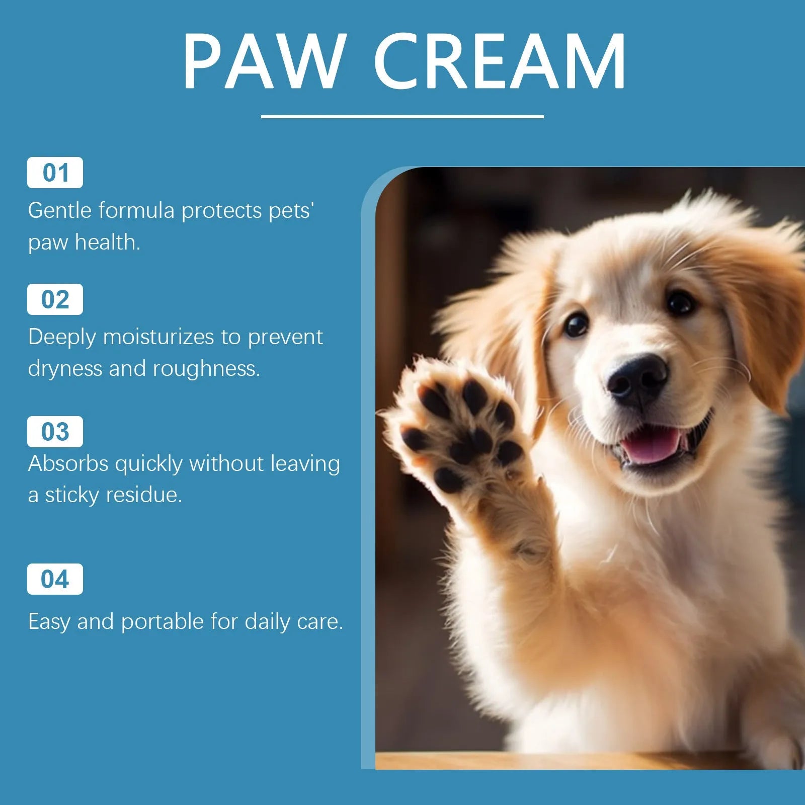 Pet Paw Care Cream Deep Moisturising 30g dog paw maintenance cream with oat protein and aloe extract