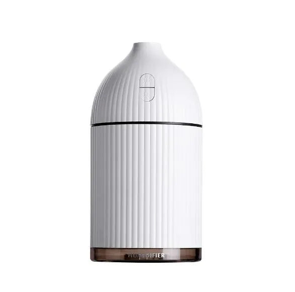 White 300ml USB aromatherapy diffuser with LED light on desk