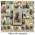 78-piece waterproof luggage sticker set with tarot card graffiti designs in cute style