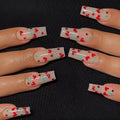 French love red diamond small cherry nail armour sheet stickers pack with 24 pieces and adhesive glue
