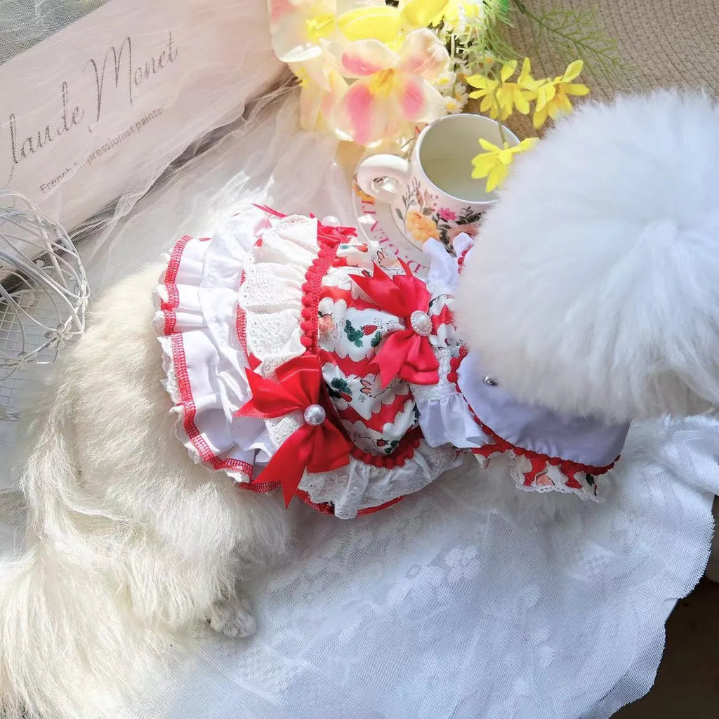 Rabbit skirt style princess pet dog dress clothing for small dogs with polyester material