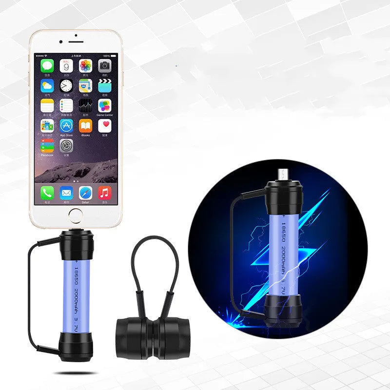 Mini portable keychain emergency charger with 18650 lithium battery for mobile phones