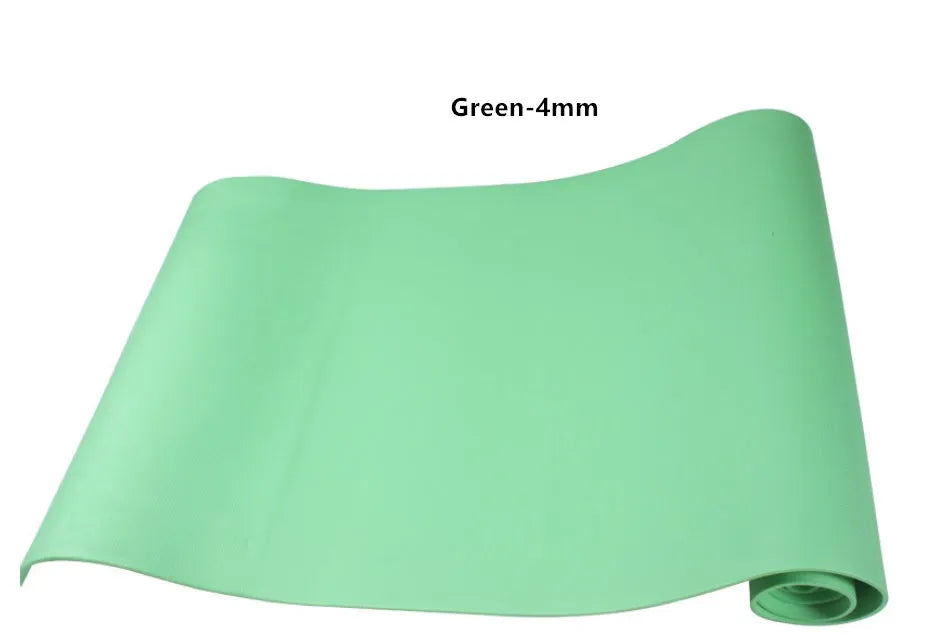 EVA yoga mat in blue colour showing 6mm thickness and textured anti-slip surface