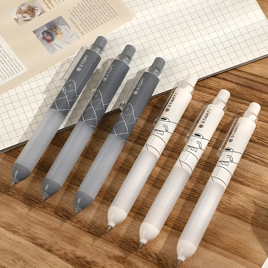 Activity brand black and white 0.5mm mechanical pencils with cloud grip, 2-pack.