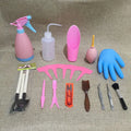 Succulent gardening tool set including small watering can, tweezers, mini shovel and rake for indoor plants