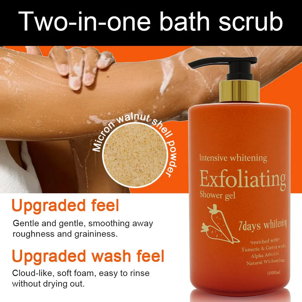 7 Days Exfoliating Body Wash Whitening Shower Gel 1000ml Original formula bottle