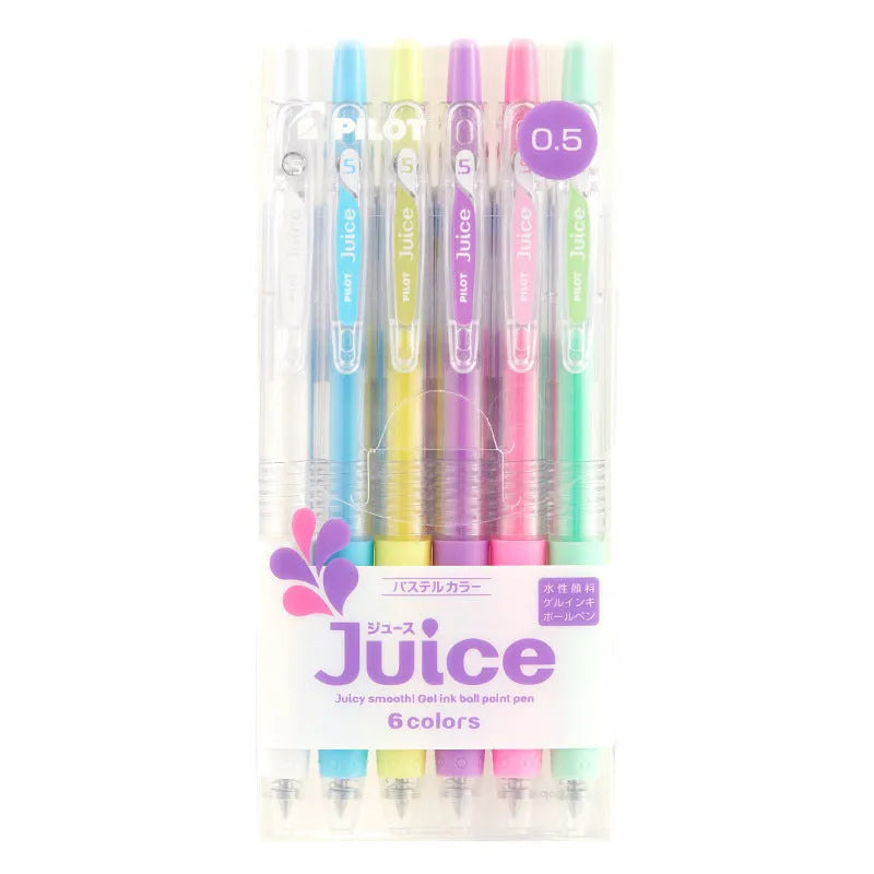 Baiguole gel pen set showing six colours with 0.5mm tips and 143mm length