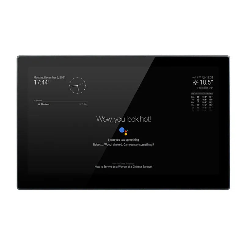 13.3-inch integrated computer touch display with Raspberry Pi CM4 module for voice assistant projects.