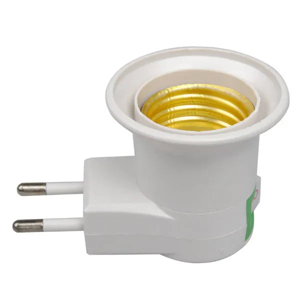 White wall plug-in E27 screw lamp holder with switch in AU, EU or US plug styles