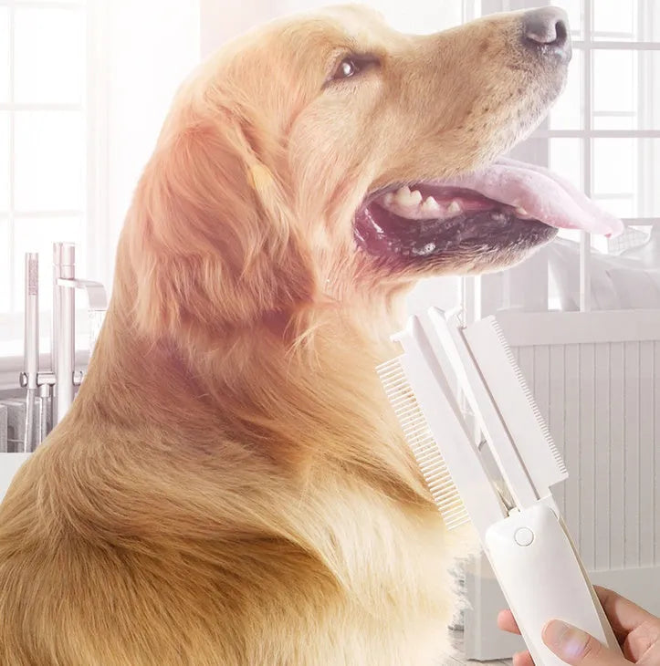 ABS plastic pet grooming brush in pink, white, and blue bowl colours for dogs and cats