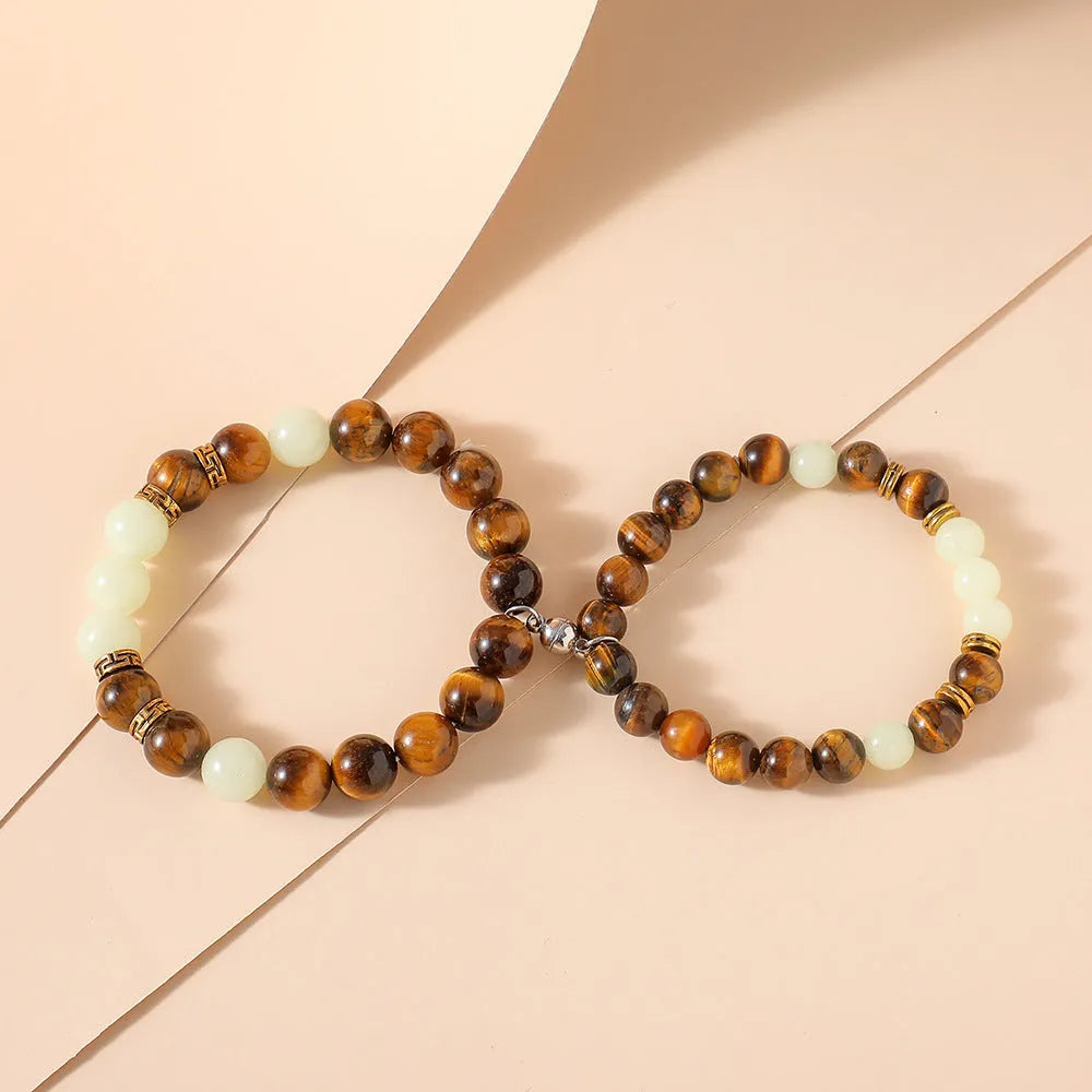 Amber y552 geometric couple bracelets with luminous feature and simple styling