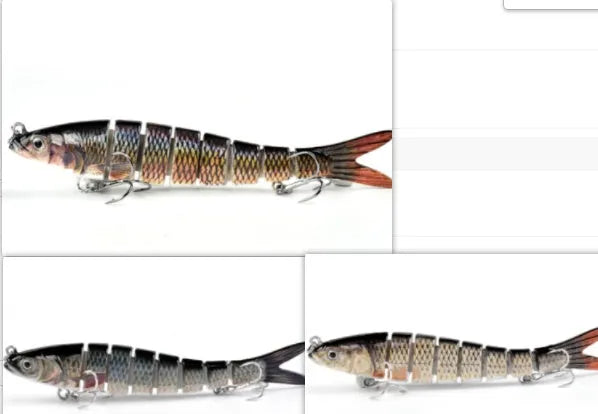 14cm ABS fishing lure with 8-segment body and realistic 3D eyes