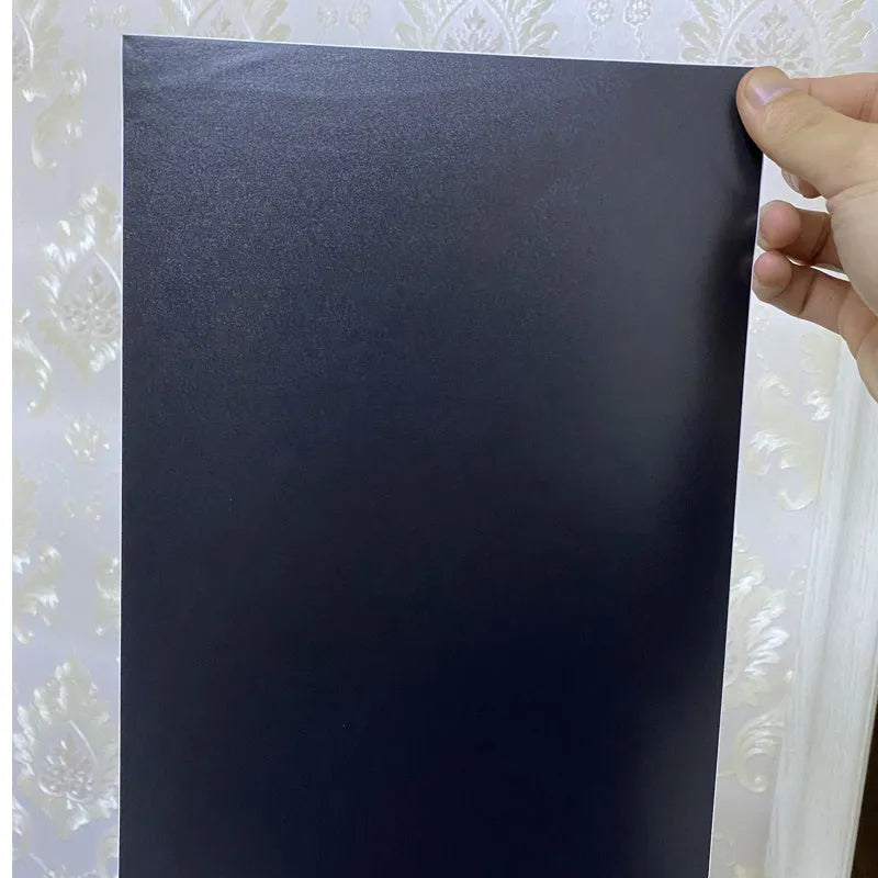 A4 matte black PVC self-adhesive sticker sheets in fine sand finish, 50 sheets per pack