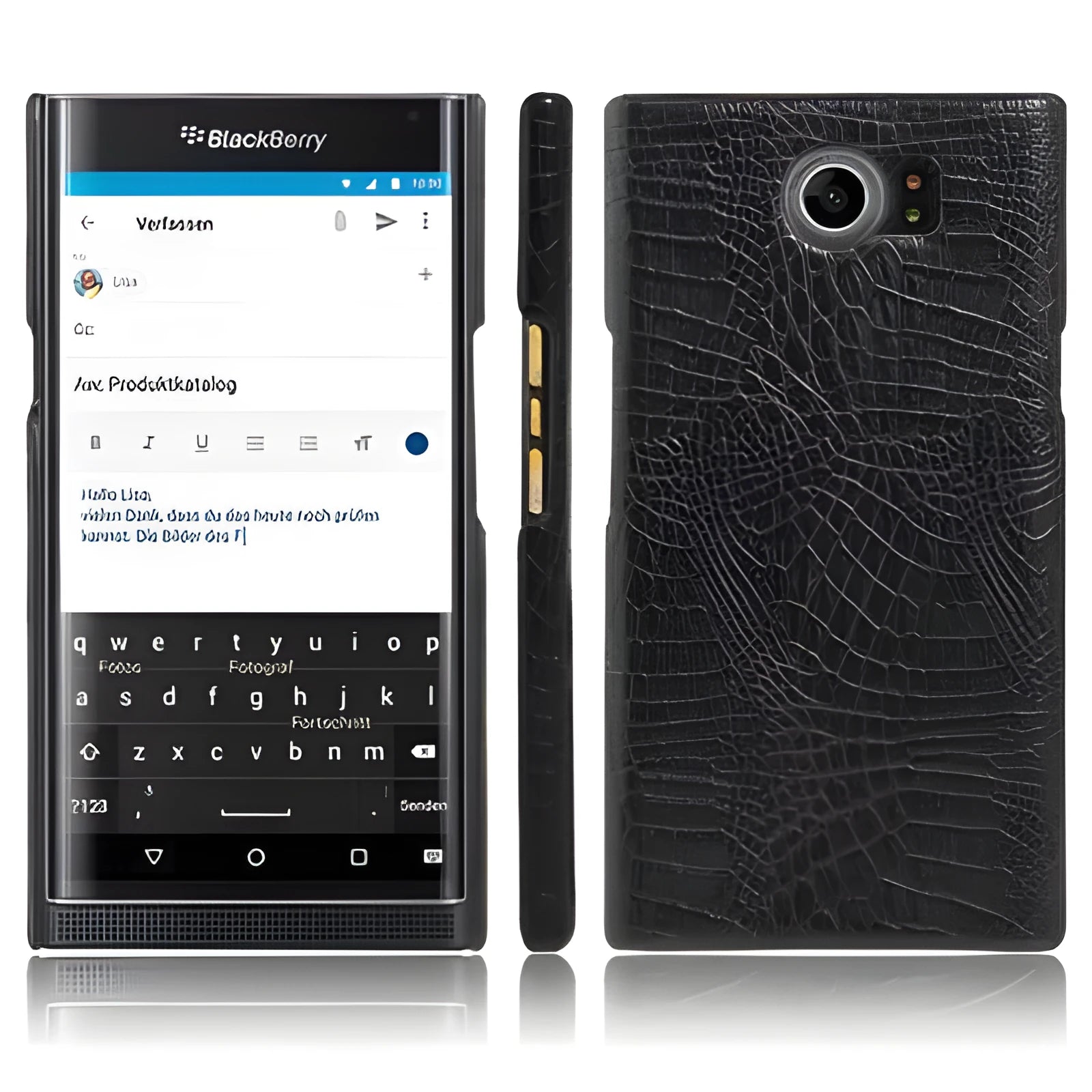 BlackBerry leather phone back cover case in multiple colours for Key2 KEYONE Priv models