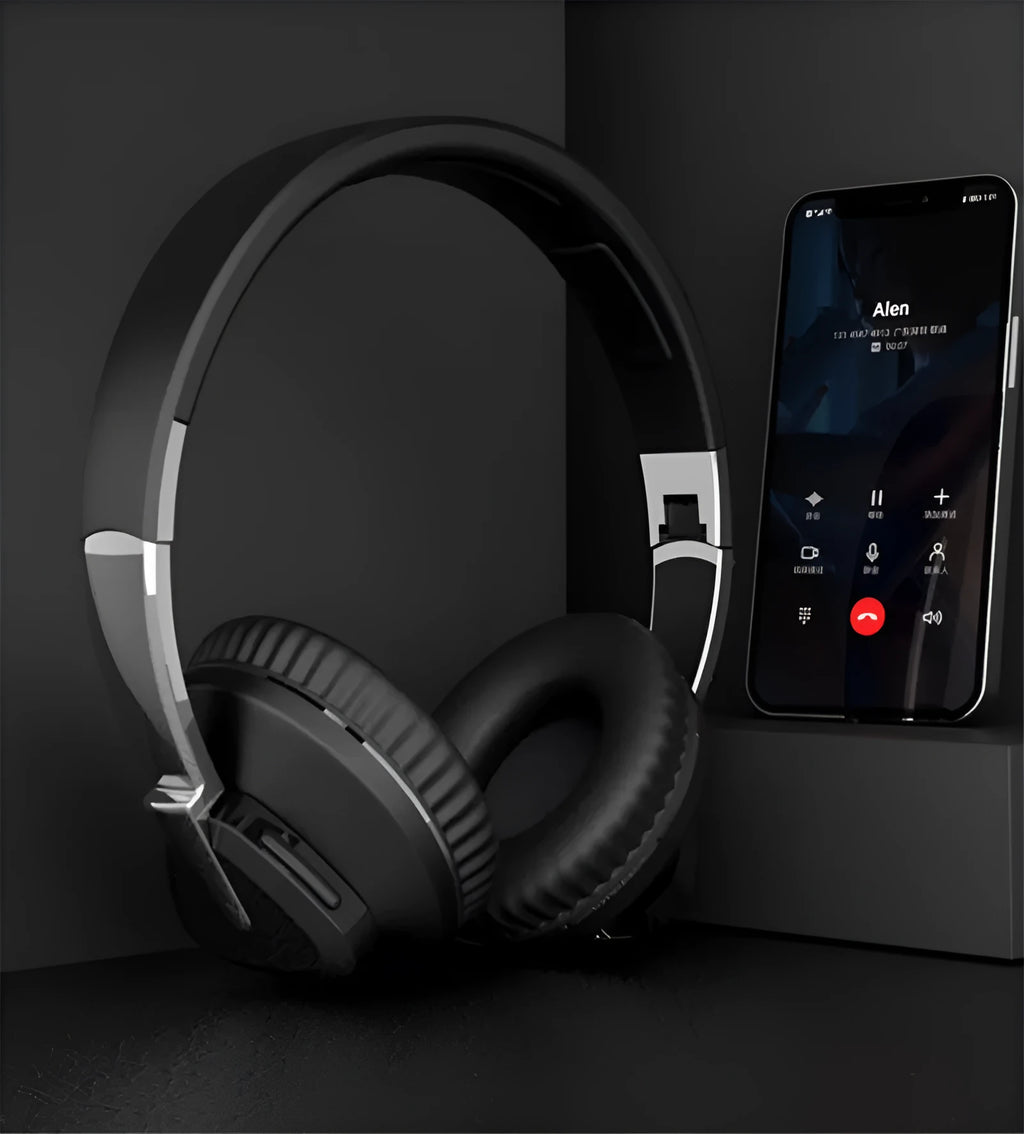 H3 wireless subwoofer headset in black colour showing ear cushions and control buttons