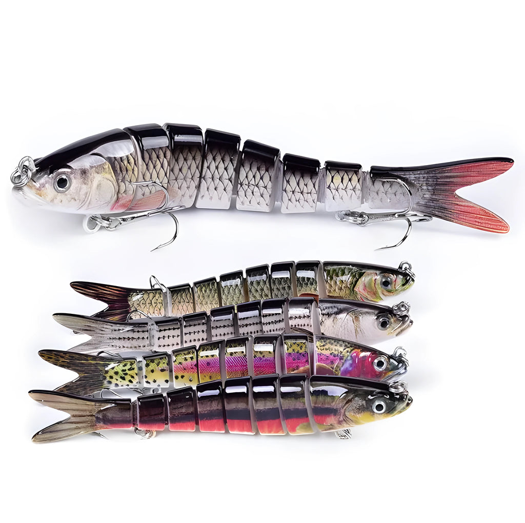 14cm ABS fishing lure with 8-segment body and realistic 3D eyes