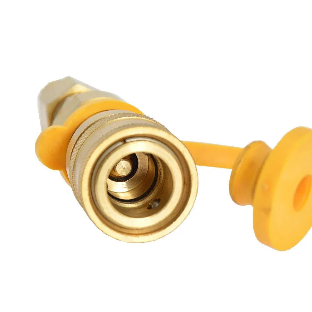 Brass 3/8 inch gas tank connector with American standard thread for propane conversion