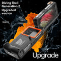 Simple Shooting Waterproof Universal Phone Case in Black Orange with Metal Frame and Lanyard