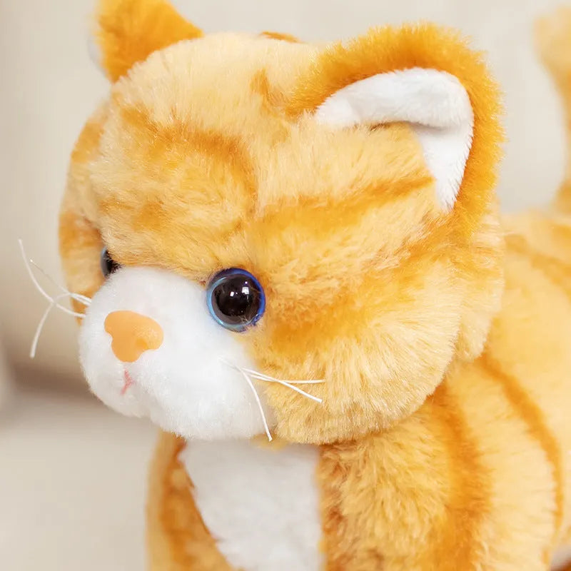 Small plush toy cat 20cm white kitten with PP cotton filling short plush fabric