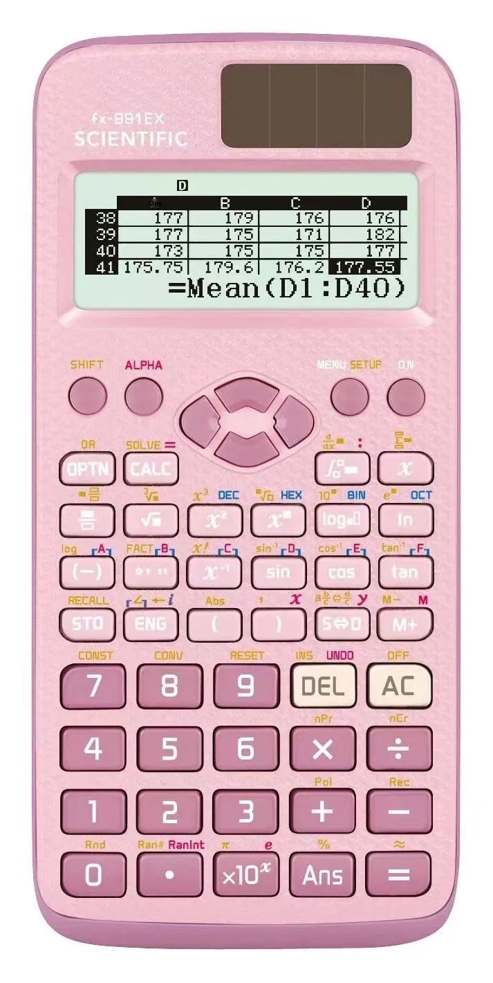 CASIO 991EX solar scientific calculator in black, blue, or pink colour options