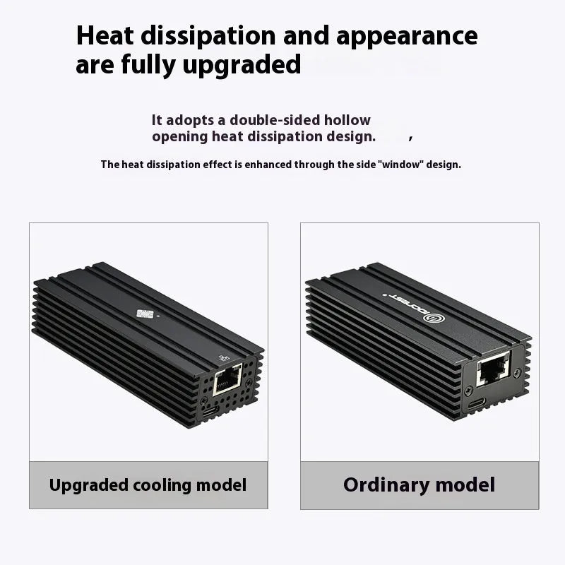 Black USB4 10G network adapter with RJ45 port and 20cm cable for Thunderbolt compatibility