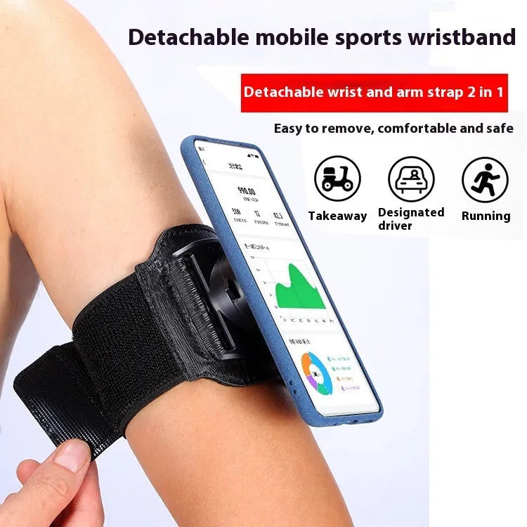 Mobile phone arm bag wrist strap holder in black and army green colours for takeaway driving and sports