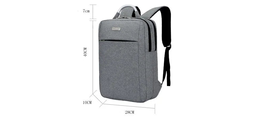 Waterproof casual business laptop bag with multiple compartments in black colour