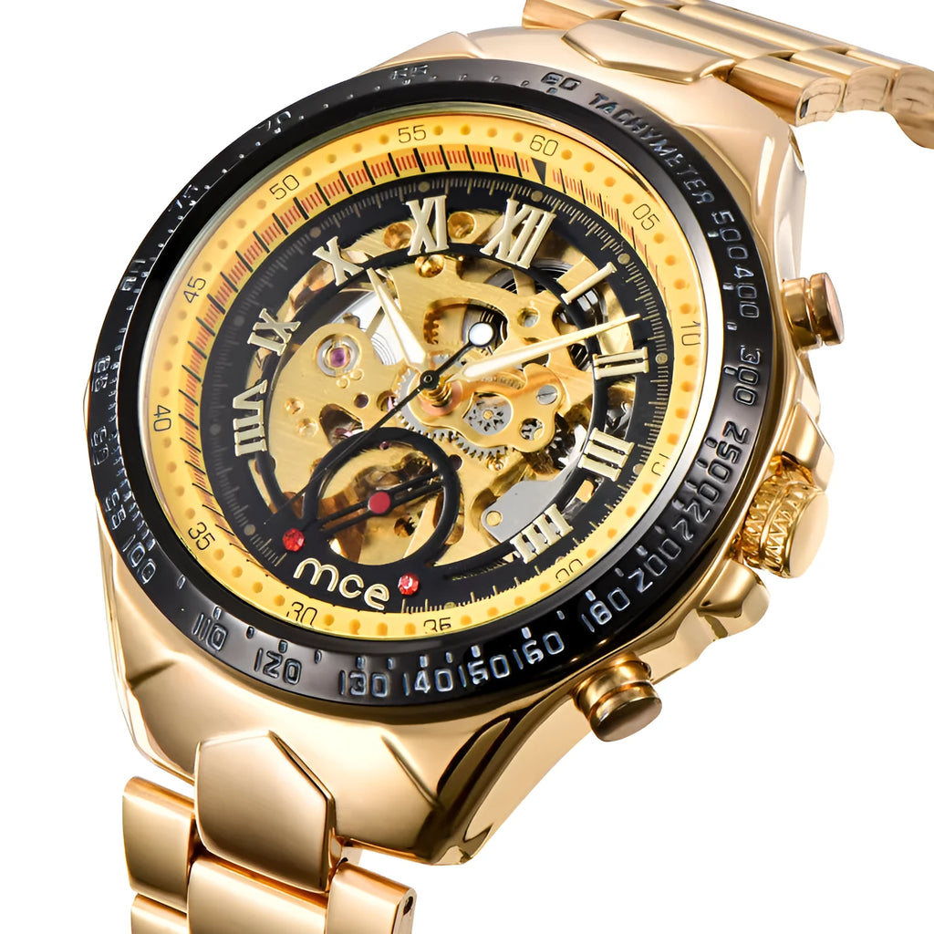 MCE men's mechanical watch with explosion proof certification and stainless steel case