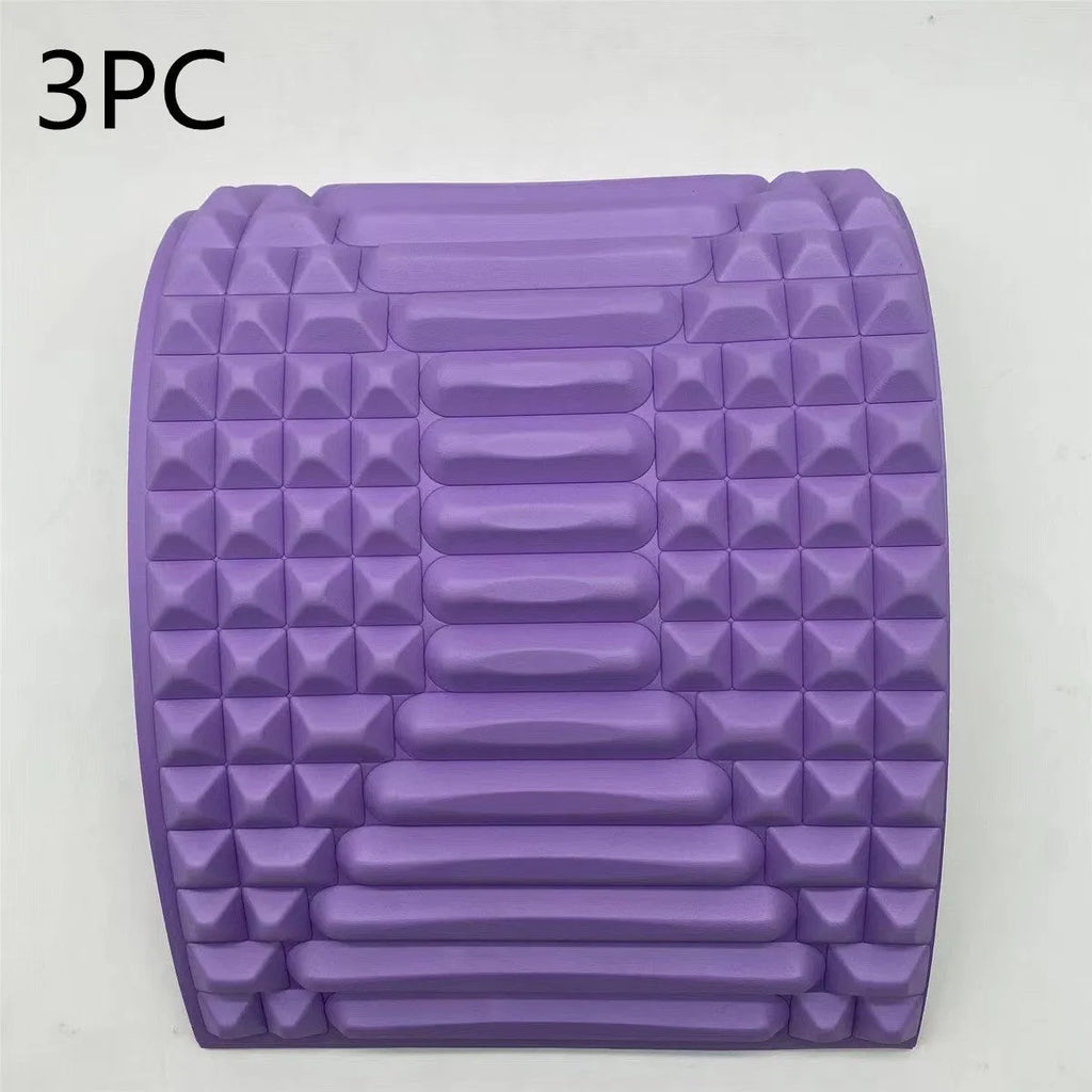 Blue back stretcher pillow for lumbar support with acupressure massage function
