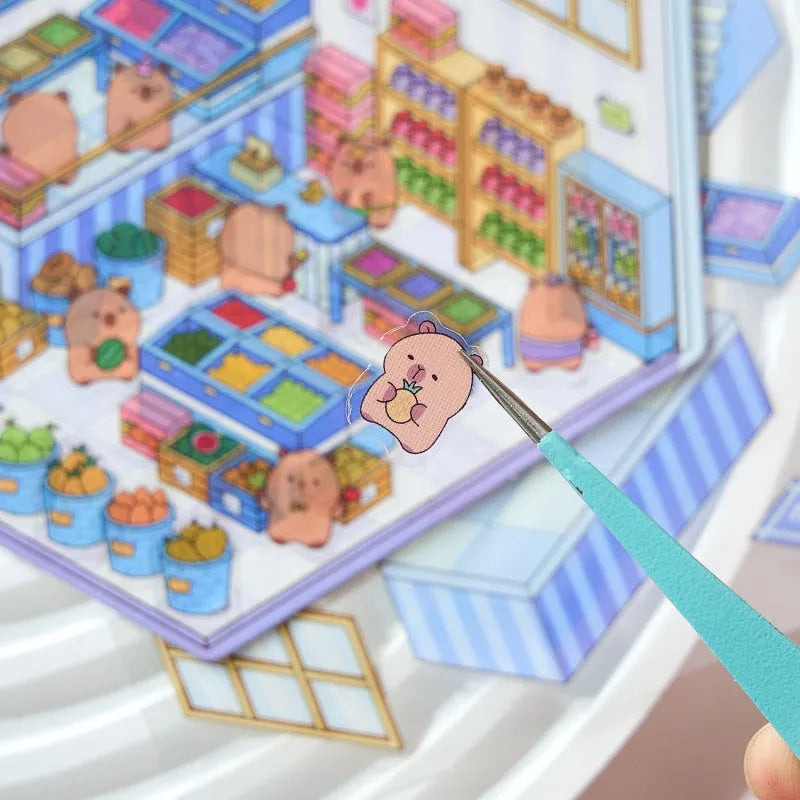 Capabala pre-cut landscaping cartoon stickers on a PET sheet in eight colour themes.