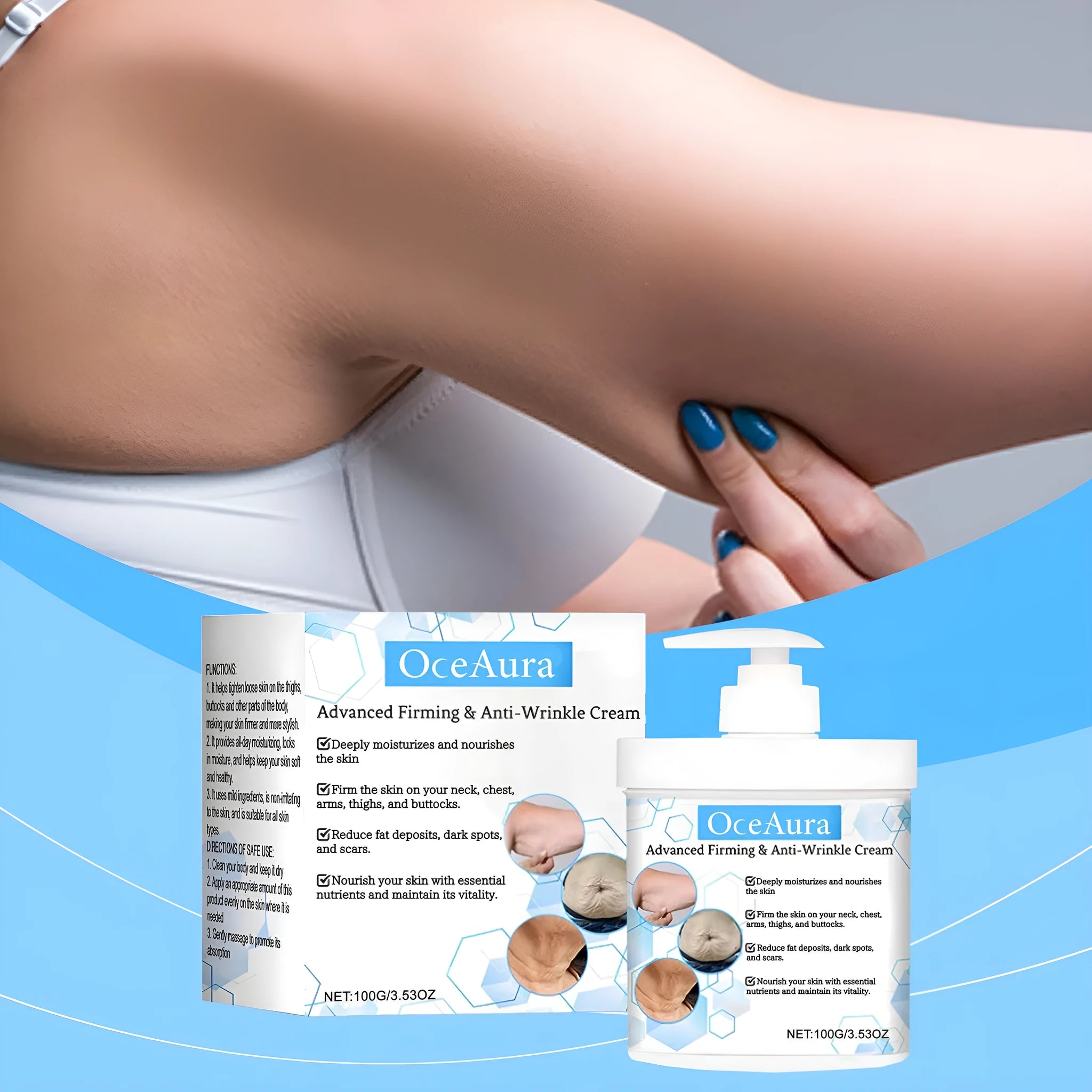 100g jar of gentle body moisturiser with glycerin, hyaluronic acid, nicotinamide and coffee extract