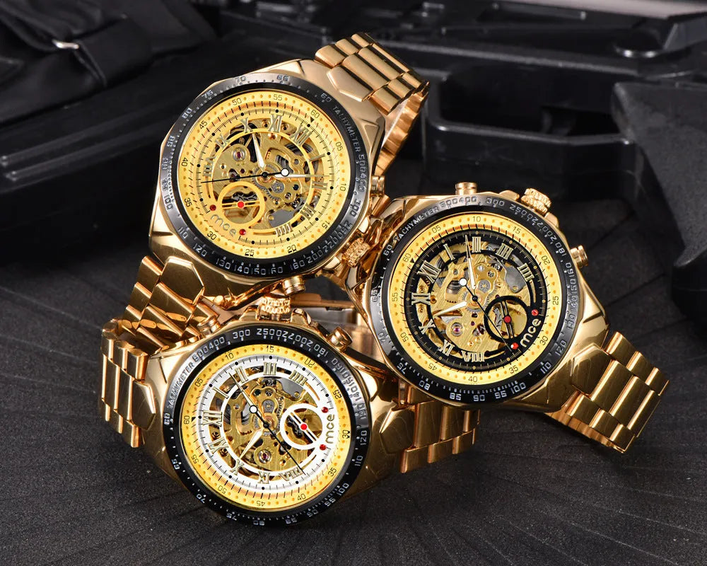 MCE men's mechanical watch with explosion proof certification and stainless steel case