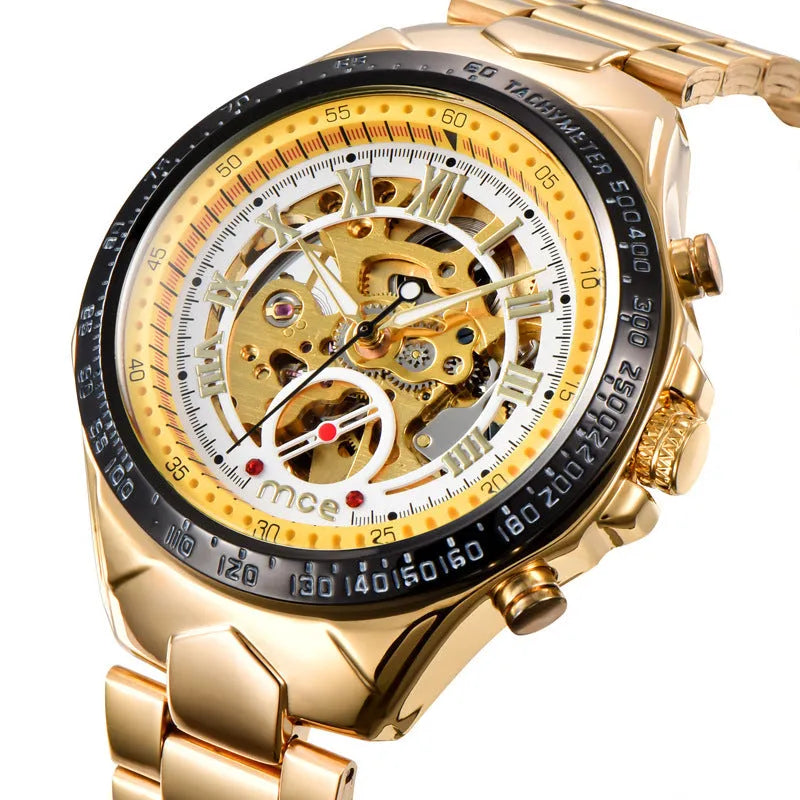 MCE men's mechanical watch with explosion proof certification and stainless steel case
