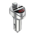 Bluetooth FM AM car audio player with dual USB ports and digital voltage display