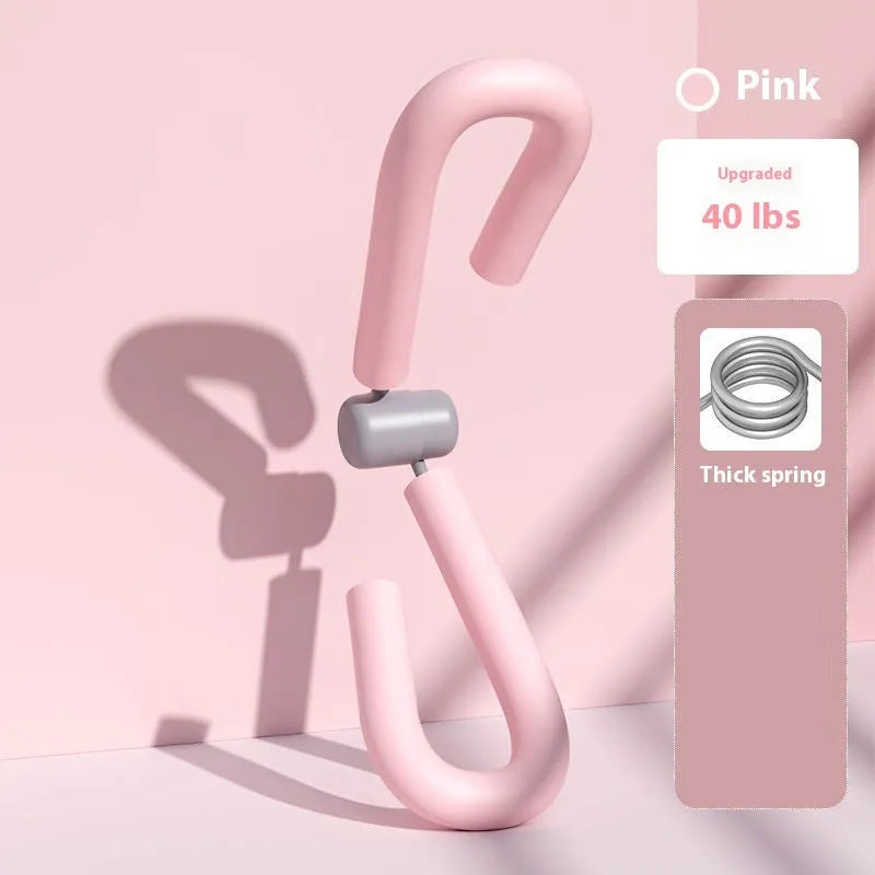 Yoga four-piece fitness set containing a leg beauty device, yoga ring, pedal tension device, and figure eight tension rope.