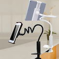 Black flexible tablet phone mount holder showing bendy arm and suction base