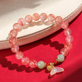 Women's handmade ice floating south red agate bracelet with white agate beads in fishtail pattern