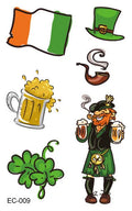 Temporary Irish flag clover tattoo sticker for children's faces, size 120x75mm.