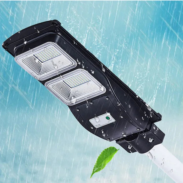 60W integrated solar street light with LED lighting and remote control for outdoor areas