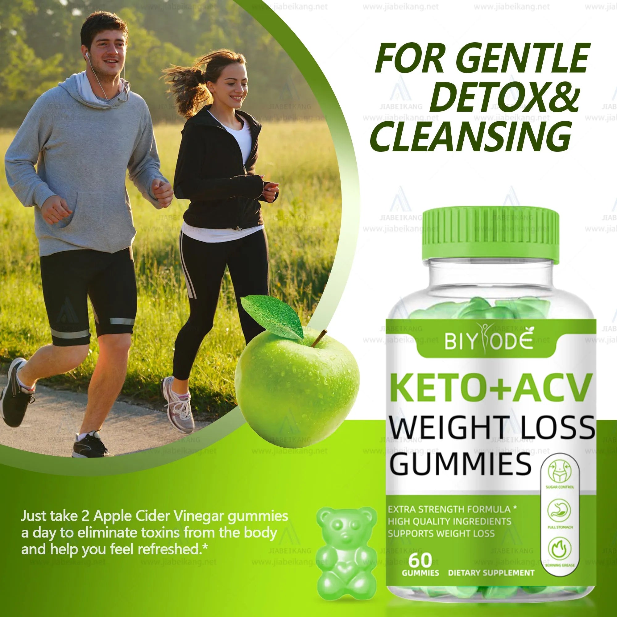Biyode keto gummies apple cider vinegar ACV bear gummies 60 count bottle weight management supplement