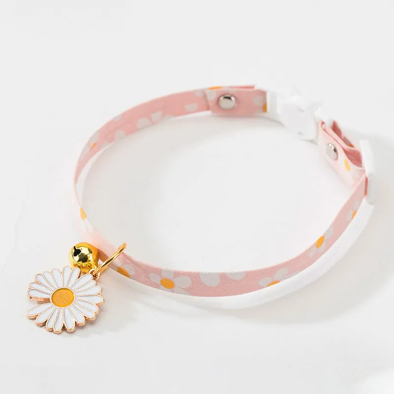 Adjustable cat collar with bell pendant and bow tie for small dogs