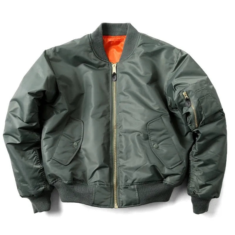 Men's cotton-padded pilot jacket in American workwear style with quilted nylon construction