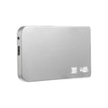 USB 3.0 external solid state drive with metal shell in black, blue, red, or silver colour options.