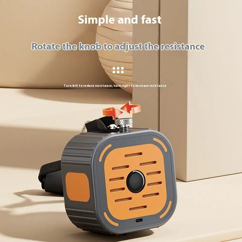 Adjustable power pump chest expander in vibrant orange or navy blue, showing compact ABS plastic frame.