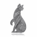 Retro alloy leopard brooch pin for women, 7.0 x 3.7 cm, Retro Gold finish, electroplated surface