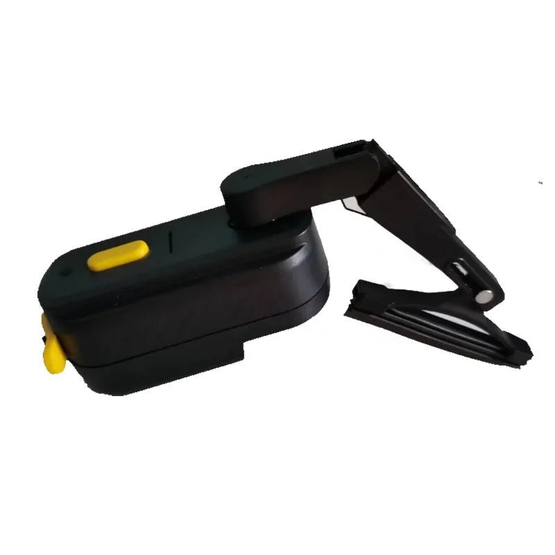 Black plastic motorcycle helmet wiper with 65mm blade and 800 mA motor, model TZ-HW065.
