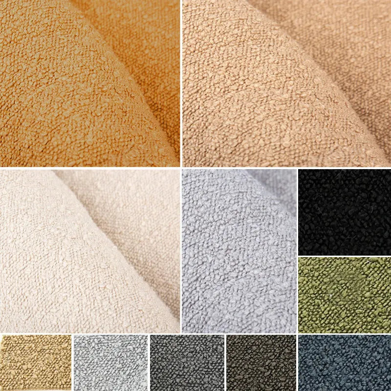 Beige rectangular dog bed nest with raised edges, shown in S and M size options