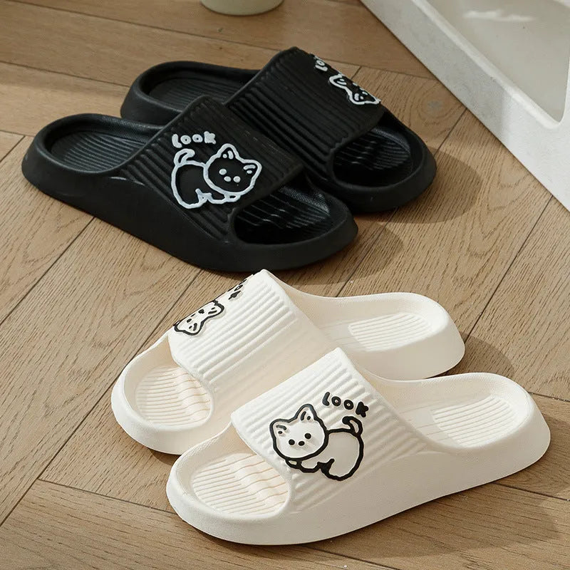 Cat design EVA platform slippers in multiple colours with non-slip sole for indoor outdoor wear