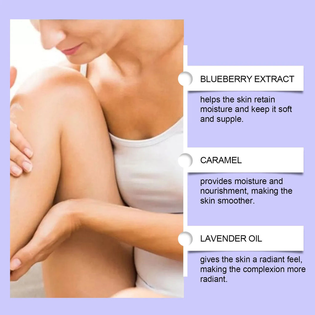Blueberry Caramel Body Cream 100g container for moisturising universal skin types