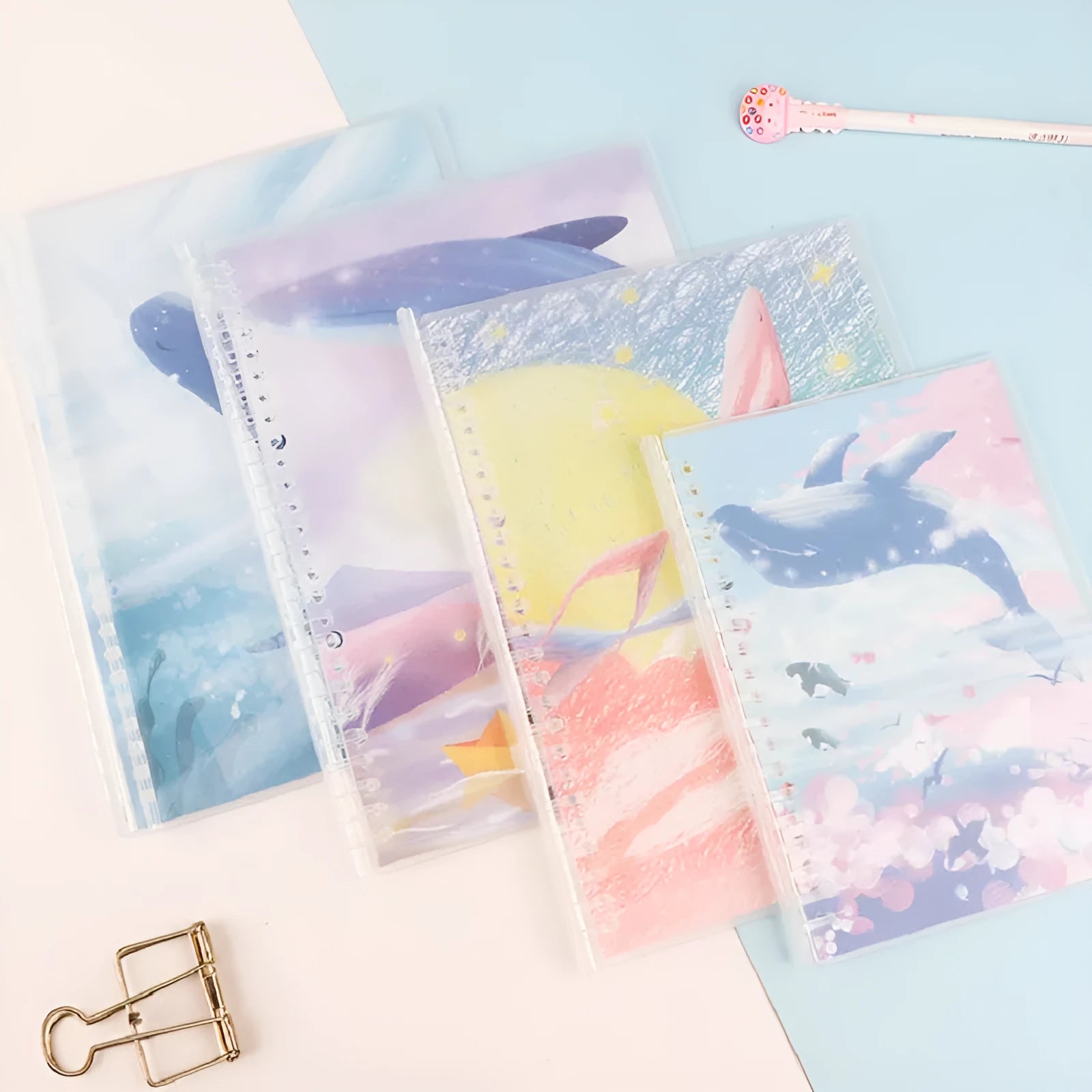 Hand Ledger loose leaf notebook with hard cover in A5 or B5 size with animal design patterns